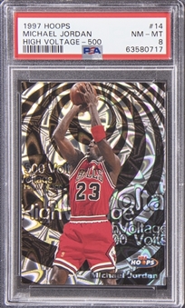 1997-98 NBA Hoops "High Voltage 500" #HV14 Michael Jordan (#267/500) - PSA NM-MT 8